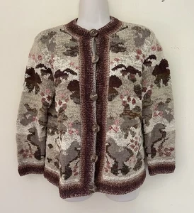 Vintage The Peruvian Connection 100% Pima Cotton Cardigan Pullover Damen S - Bild 1 von 6