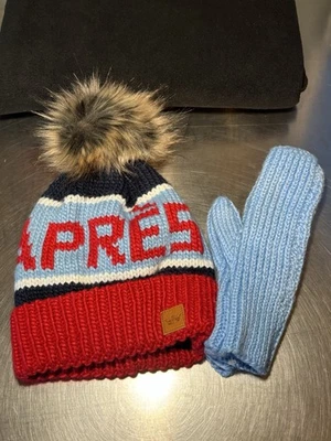 Nuevo gorro Panache Apres Pom vintage con pompón de piel sintética y guantes a juego Foto 1 de 4