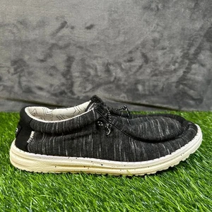 Hey Dude Wally Stretch Shoes Slip On Loafers Comfort Casual Black Womens size 7 - Picture 1 of 13