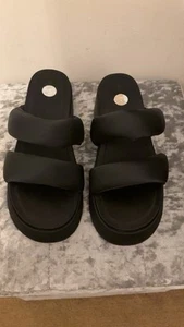Zara Black Padded Straps Platform Chunky Sandals - Picture 1 of 9