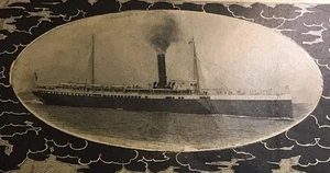 Antike Anzeige OLD DOMINION Ozeandampfer WERBUNG Dampfschiff New York 20er Jahre - Bild 1 von 3
