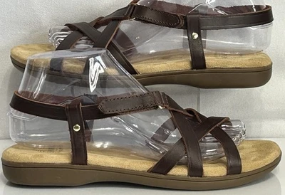 GH Bass Sunjuns Sandals Margie II Womens Size 10 Brown Strappy Buckle Slingback - Image 1 of 4