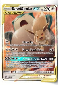 120/181 Eevee & Snorlax GX Tag Team Pokemon Karte - Bild 1 von 1