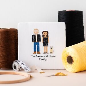 Melocharacters Custom Family and Friends Cross Stitch Kit by Meloca Designs