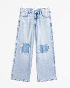 Abercrombie Kids Jeans, Girls 7/8 short, Light Wash, Low rise, baggy NWT - Picture 1 of 8