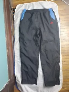 Vintage Adidas 90's Y2K Nylon Track Windbreaker Pants Men's Size XL Black Blue - Picture 1 of 10