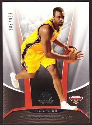 Shelden Williams Atlanta Hawks: SP Game Used Rookie 988/999 2006/2007 #205 NRMT - Image 1 of 2