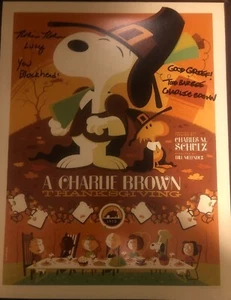 Todd Barbee & Robin Kohn Signed Charlie Brown Lucy Thanksgiving Peanuts 11x14 C - Picture 1 of 3