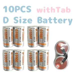 10pcs size D batteries tab NiMH High Capacity Rechargeable Ultracell Free Ship - Picture 1 of 3