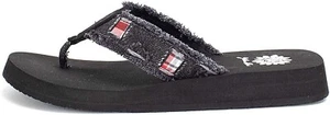 Women's Yellow Box Dashna Black flip flop thong Sandal Slide - Picture 1 of 1