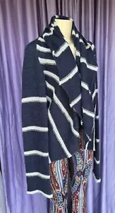 ARYEH Navy/Beige Open Circular Shrug Cárdigan Pullover Gr. S* - Bild 1 von 11
