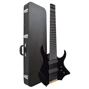 Artist AG78V2 Black Headless Multiscale 8-string Electric Guitar w/ Hard Case - Picture 1 of 8