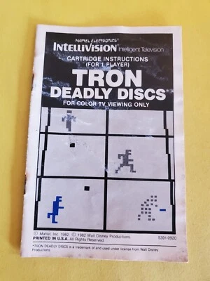 Intellivision - manual only for Tron Deadly Discs - original, authentic - Image 1 of 2