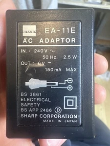 Sharp EA-11E AC Adaptor 240V to 6V 150mA - 2-Pin Plug - Picture 1 of 6
