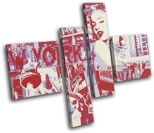 ARTE DE PARED DE LONA New York Icons City Impresión de imágenes VA - Imagen 1 de 1