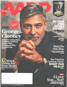 AARP Magazine February March 2021 George Clooney Tony Bennett Worst Heart Habits - Picture 1 of 1
