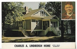 VTG Postcard - Charles Lindbergh's Home - Little Falls, Minnesota - Picture 1 of 2