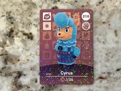 CYRUS #210 Animal Crossing Amiibo Authentic Nintendo Mint Card From Series 3