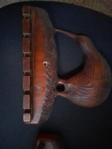 VINTAGE WOODCARVED MAORI KIWI BIRD SPOON HOLDER NEW ZEALAND TIKI Waitangi Day - Photo 1/2