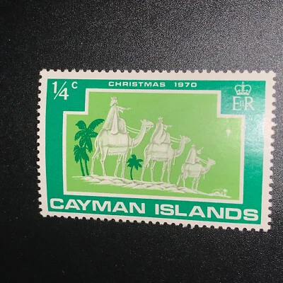 Islas Caimán Sc#277 Los Reyes Magos Verde/Amarillo 1/4 Centavo MNH Foto 1 de 3