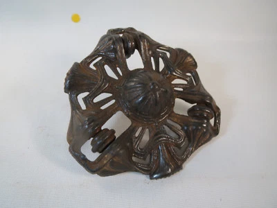 Belle poulie ancienne de monte et baisse en fonte decor art nouveau lustre  - Photo 1/3