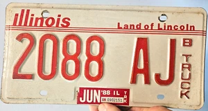 1988 Illinois 20088 AJ B LKW Nummernschild kam nach dem A LKW - Bild 1 von 3