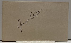 JAMES JIM AUSTIN Signed Index Card autograph Milwaukee BREWERS