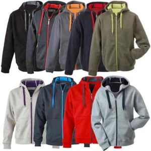 Sportiver Herren Hoodie mit Fleecefutter, Kapuzenpullover | James & Nicholson - Bild 1 von 25