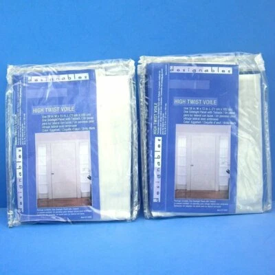 K491E Lot 2 Designables High Twist Voile 28"x72"Sidelight Panel With Tieback New - Image 1 of 3