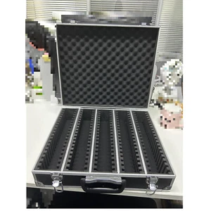 Black Aluminum Frame Storage Box with Lock for 100 PCGS NGC Coin Holders Slabs - Picture 1 of 6