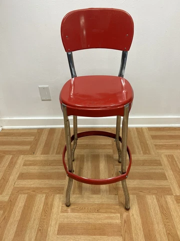 Vintage COSCO STOOL metal counter bar set mid century modern 50s steel red retro Cover