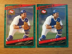 MIKE PIAZZA 1994 POST CEREAL "ROOKIE STAR" BASEBALL CARDS LOT X2-#1-DODGERS