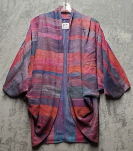 Santa Fe Opra Jacket Pink Purple Multi Stripe Vintage 1980s Relaxed Fit Oversize - Picture 1 of 14