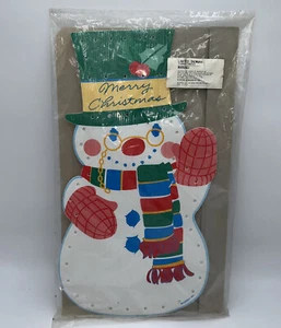 Vintage Snowman Corrugated Plastic Yard Decoration Christmas Kitschy 21” NOS - Bild 1 von 5