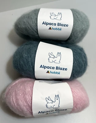 Набор пряжи Hobbii ALPACA BLAZE из 3 альпак/акриловой смеси 25 г ea. Кружевная пряжа - Изображение 1 из 4