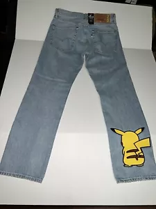 Levi's x Pokemon 31 x 32 25th Anniversary Pikachu 551Z Authentic Straight Jeans - Picture 1 of 10