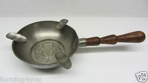 Fei Zinn Aschenbecher Engelspunze Engel Waage Holz Griff - Bild 1 von 11