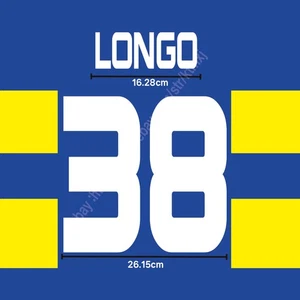 2017/18 Parma Away Fan Made Name Set – Longo #38 Soccer Heat Transfer Patch - Picture 1 of 2