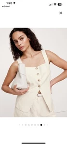NEW WITH TAGS Banana Republic Linen Square Neck Long Vest Size 4 - Picture 1 of 6