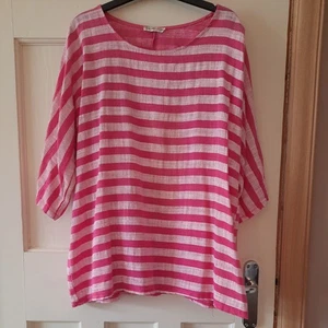New Collection Made In Italy Rosa Rundhals Top One Size - Bild 1 von 4