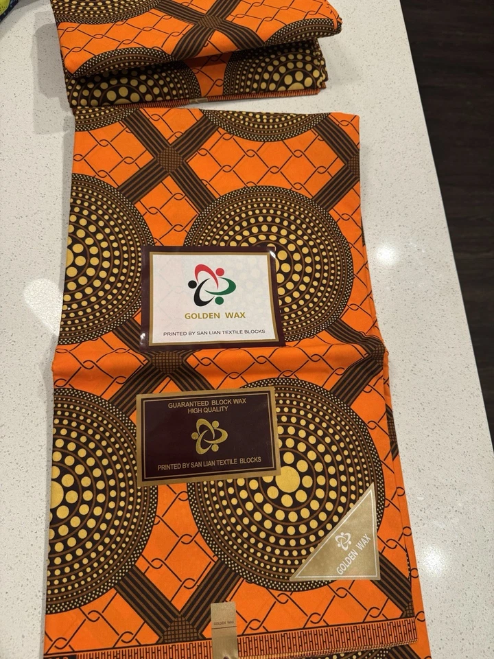 Tela Ankara Kitenge 6 yardas, estampado de cera africana, 100 % algodón, Tanzania Foto 1 de 1