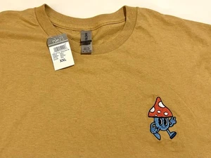 NWT Rue21 Mustard Yellow T-Shirt with Embroidered Happy Mushroom XXL - Picture 1 of 4