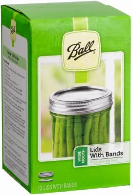 BALL Tapas y bandas de tarro de conservas, boca ancha 12-Pk - 40000ZFP