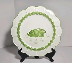 Vietri Italy Boxwood Rabbit Dinner Plate 10 3/8" Rare - Picture 1 of 6