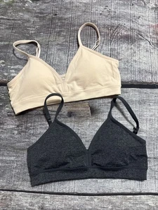 NWOTS SO Training Bras Size M (2) Light Peach And Dark Grey - Picture 1 of 6