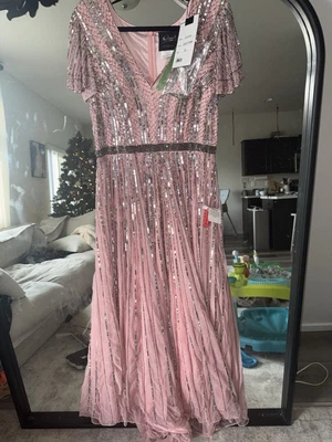 MAC DUGGAL EMBELLISHED FULL LENGTH GOWN #93582 Vintage Rose Sz 12 $495 - Image 1 of 4