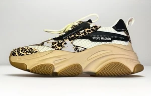 Steve Madden Women's Possession Platform Sneaker, Black/Tan, US 7.5 M - Picture 1 of 14