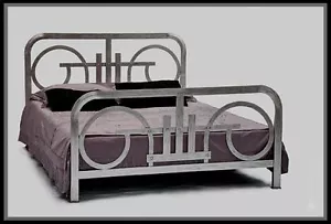 Art Deco Metallbett Iron Bed Modell antiksilber - Collection Rita Sibbe Herne - Bild 1 von 3