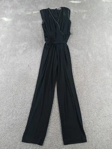 Jennifer Lopez Sleeveless Jumpsuit Size 4 Embellished Neck Line Black - Picture 1 of 10