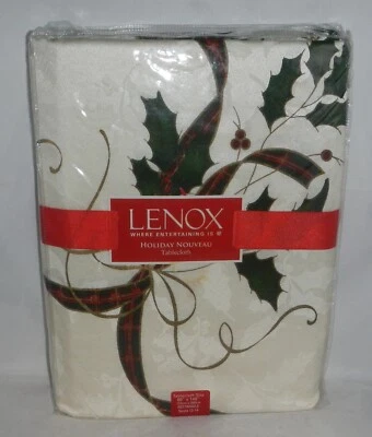 Lenox Christmas Holiday Nouveau Oblong Rectangular 60"x140" Tablecloth MSRP $140 - Image 1 of 4